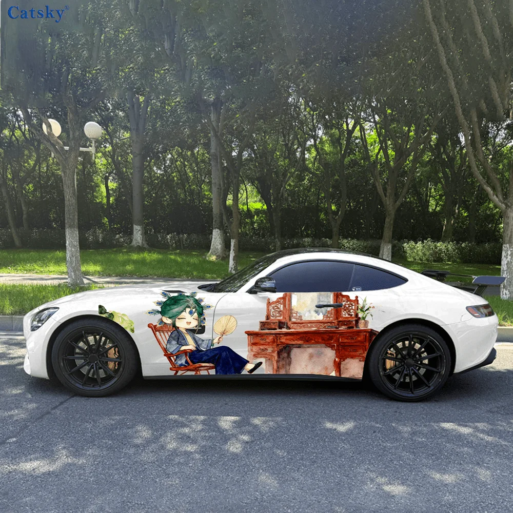 

Павлин, маленькая благородная леди, креативный узор, наклейки, кузов автомобиля, двери, боковые модные наклейки, два декоративных листов, подходят для всех C