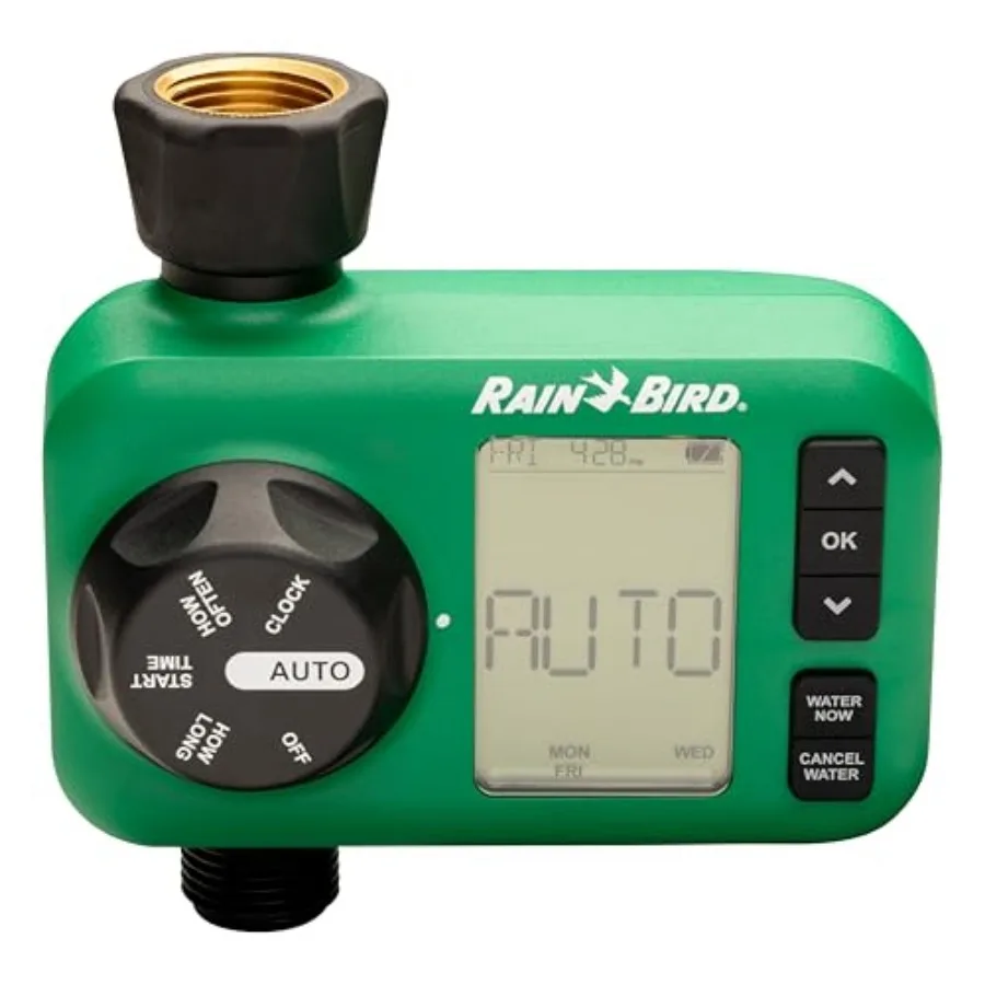 

HET100 Electronic Digital Hose End Watering/Irrigation Timer Battery Operated 3/4" Garden Hose Thread Heavy-Duty Brass Inlet 1