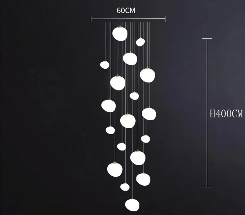 Scandinavische woondecoratie, trapkroonluchter, woonkamer en eetkamer Hanglampen, plafondlamp, binnenverlichting