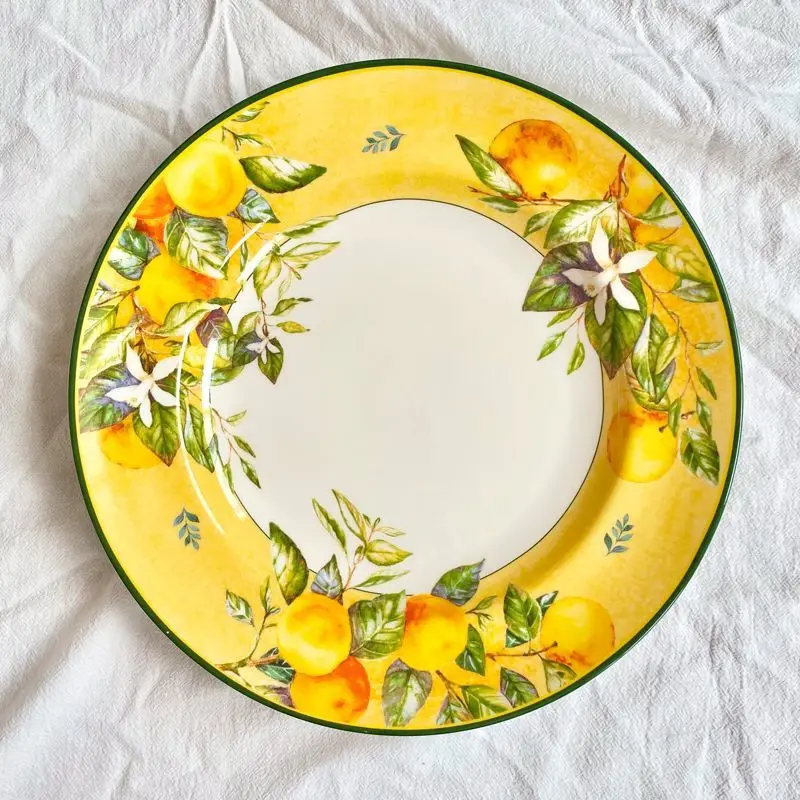 High-value home furniture European style Western food steak pasta plate yogurt bowl salad bowl appreciation board view 4