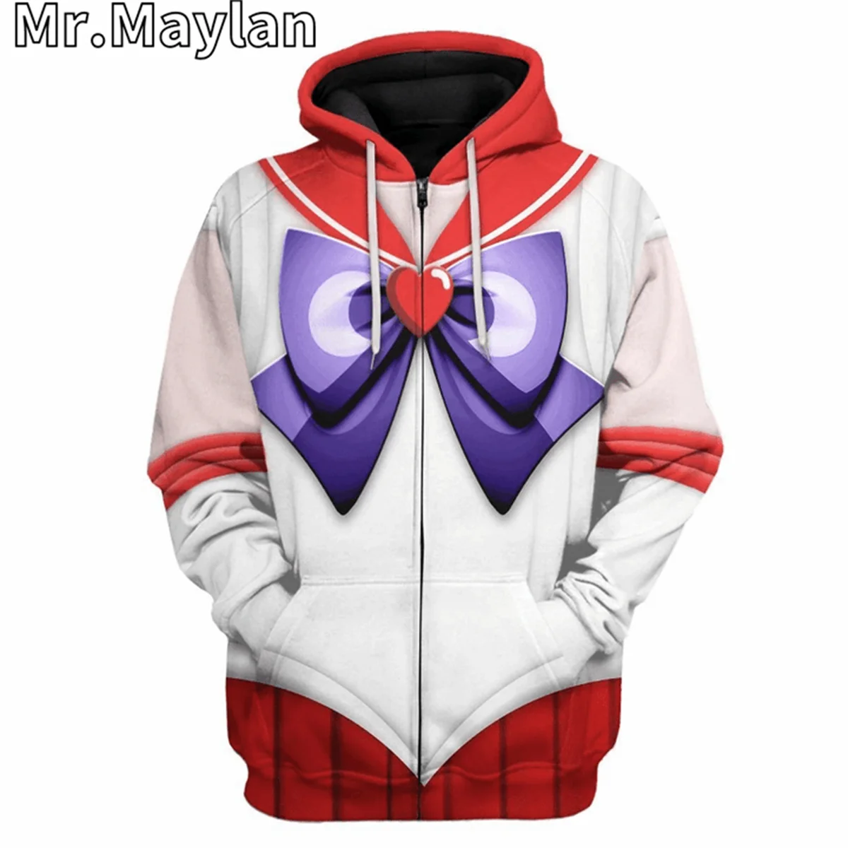 Sailor Mars Custom Cosplay Costume  Apparel 3D Unisex Hoodie Men Sweatshirt Streetwear Zip Pullover Casual Jacket Tracksuits