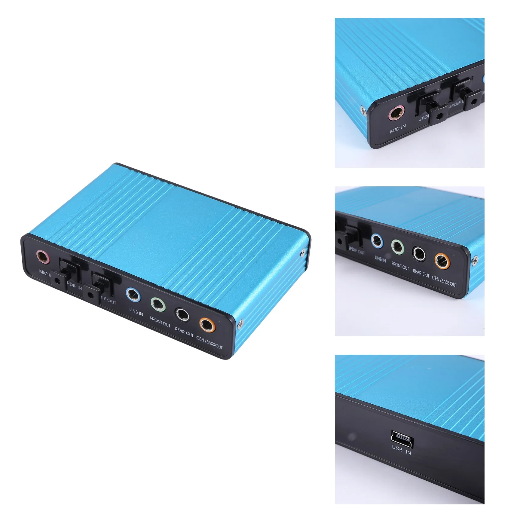 Sound Card,6 Channel External Sound Card USB 2.0 External 7.1 5.1 Surround Sound Optical S/PDIF Audio Sound Card Adapter