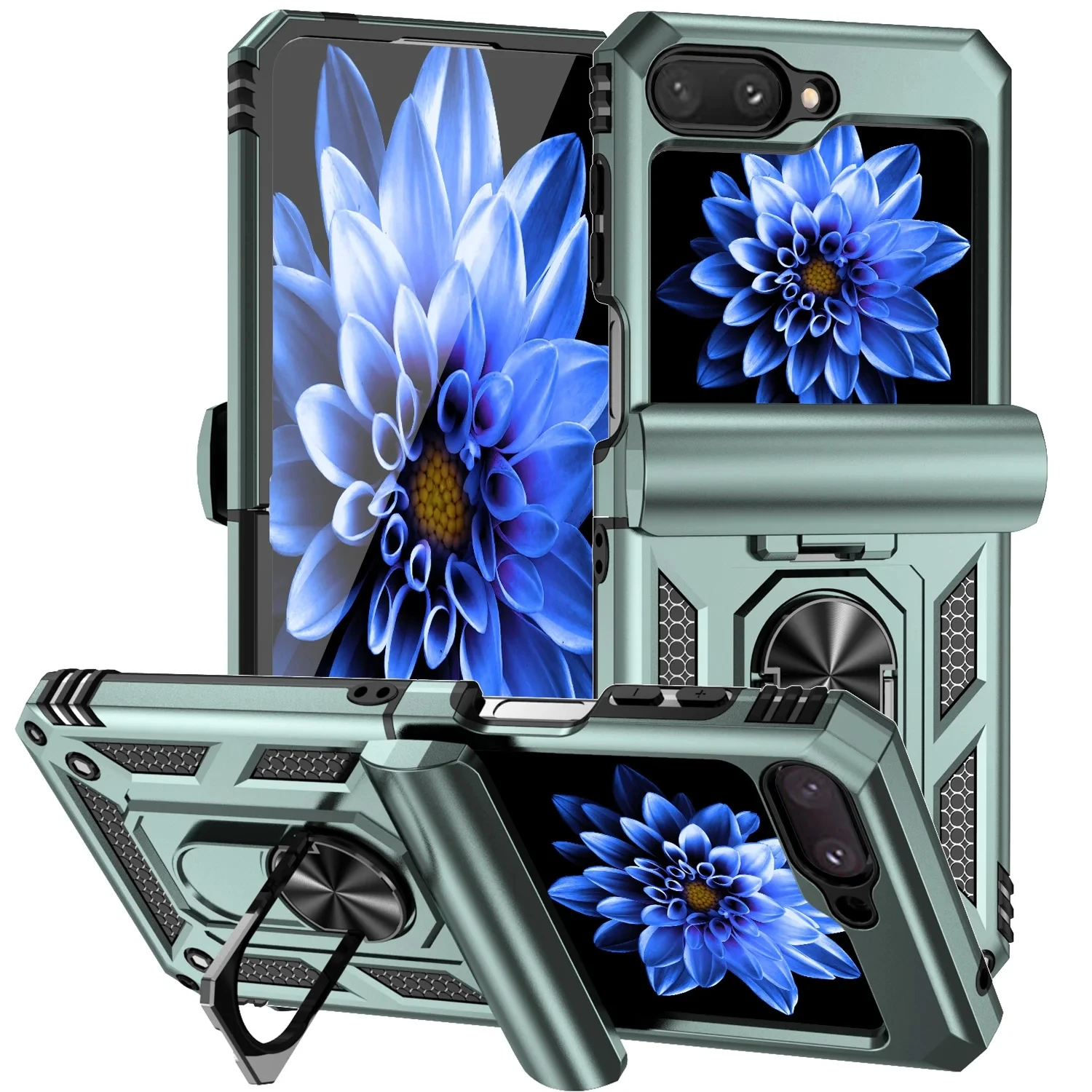 

High quality armored shock-proof case for Samsung Galaxy Z Flip 5 4 3 Metal bracket sliding sliding window lens protection rear
