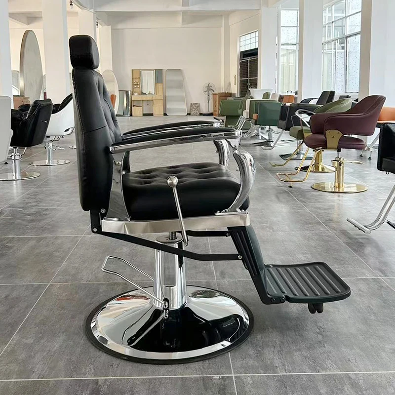 Kursi Salon kecantikan antik, kursi Salon hitam malas hidrolik, toko rambut Salon Vintage, kursi tukang cukur untuk dijual