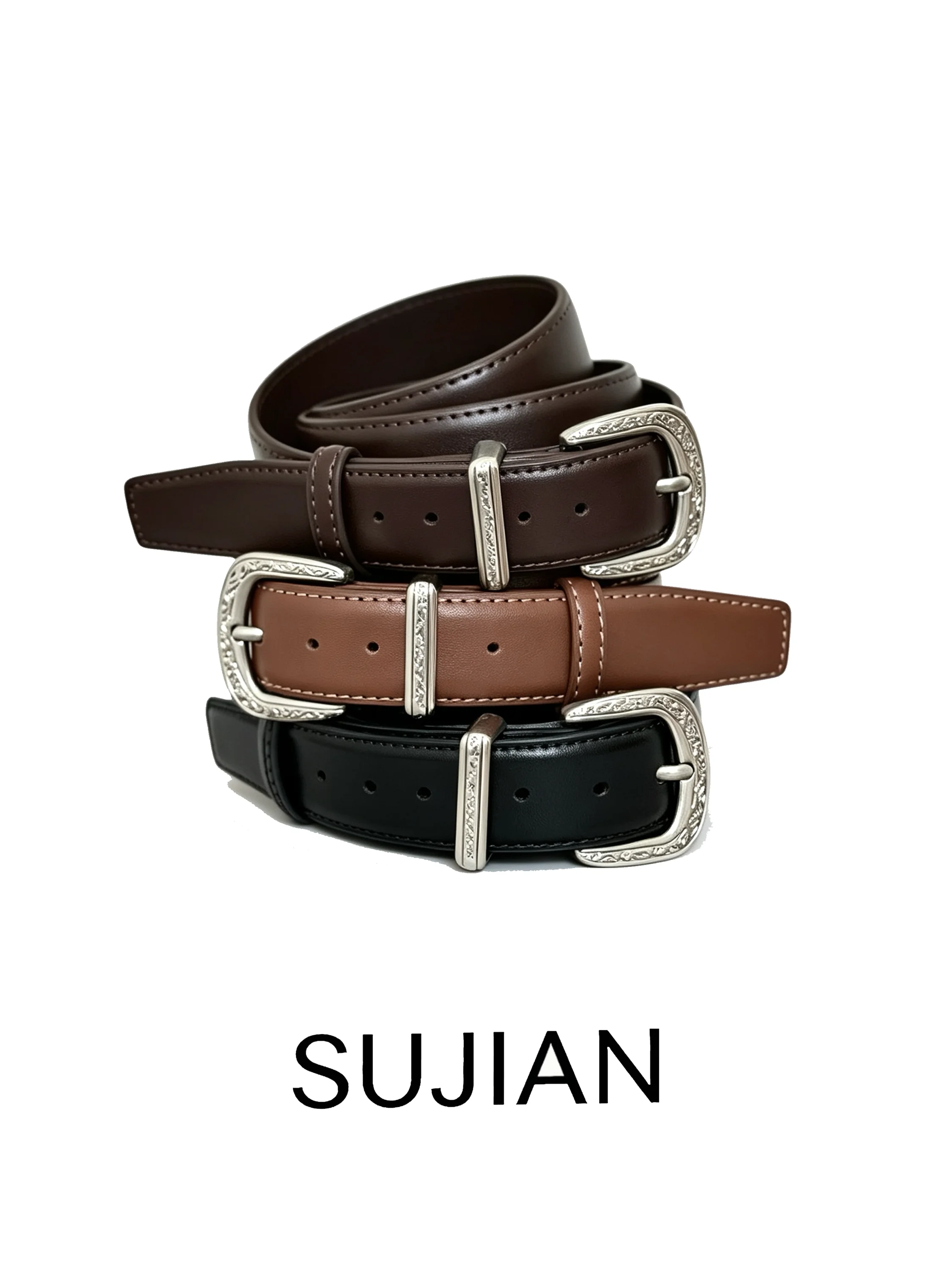 original-sujian-women's-belt-high-quality-genuine-leather-for-jeans-dresses-casual-pants-stylish-alloy-buckle-korean-style