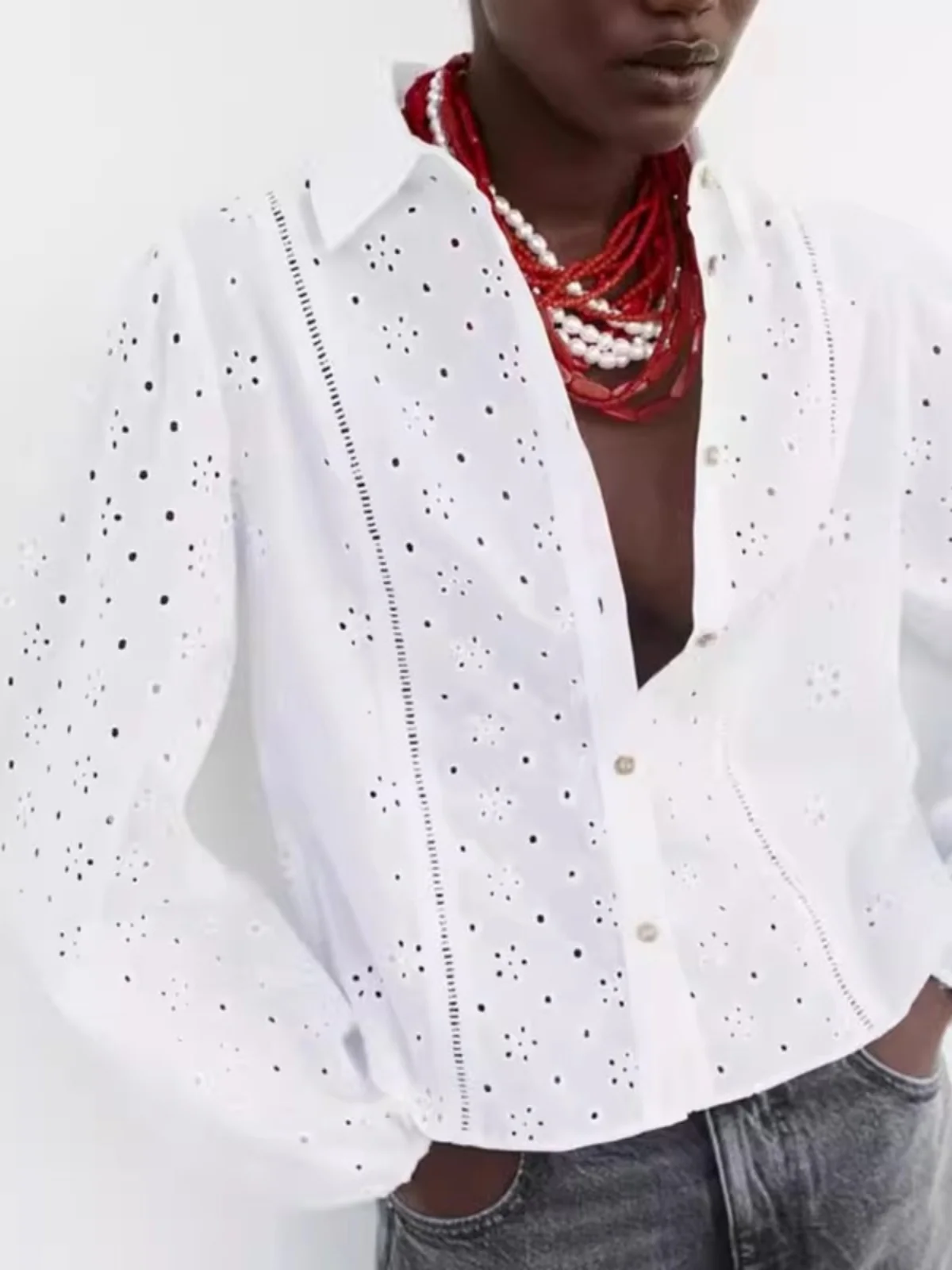 

Новые летние женские повседневные свободные длинные све с вышивкой irt, ажурный дизайн, изысканная длина, однотонный цвет irt