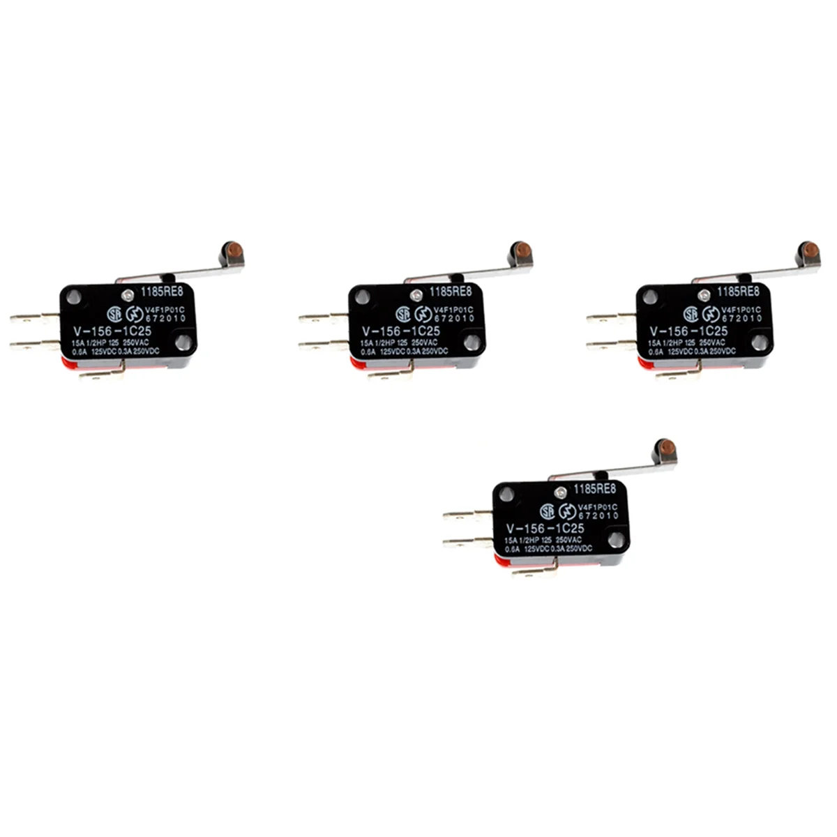 IDUD 4X مفتاح حد صغير طويل المفصلي ذراع رافعة دوارة SPDT Snap Action LOT - أحمر وأسود