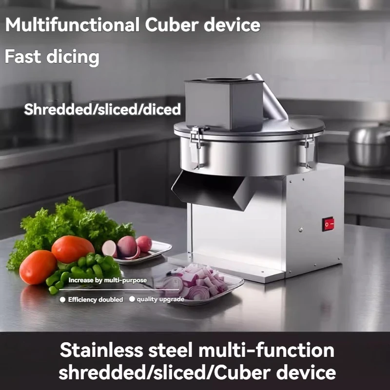 New Commercial Vegetable Dicer Machine, Electric Multi-Function Food Cutter for Slicing, Shredding, for Dumpling Filling