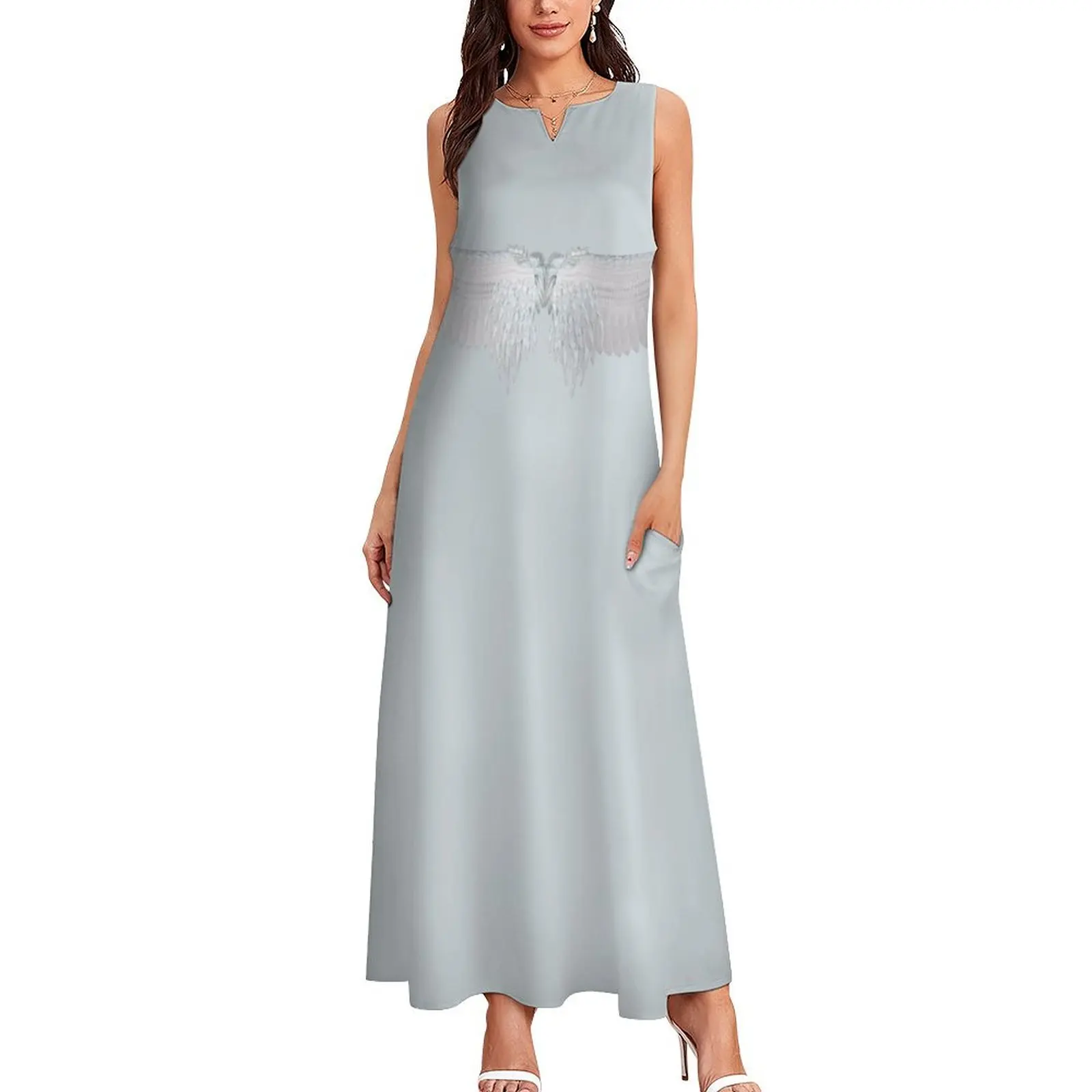 Ethereal Angel Wings Ethereal Blue Personalized Sympathy Memorial Long Dress long dresses for women woman dress Dress