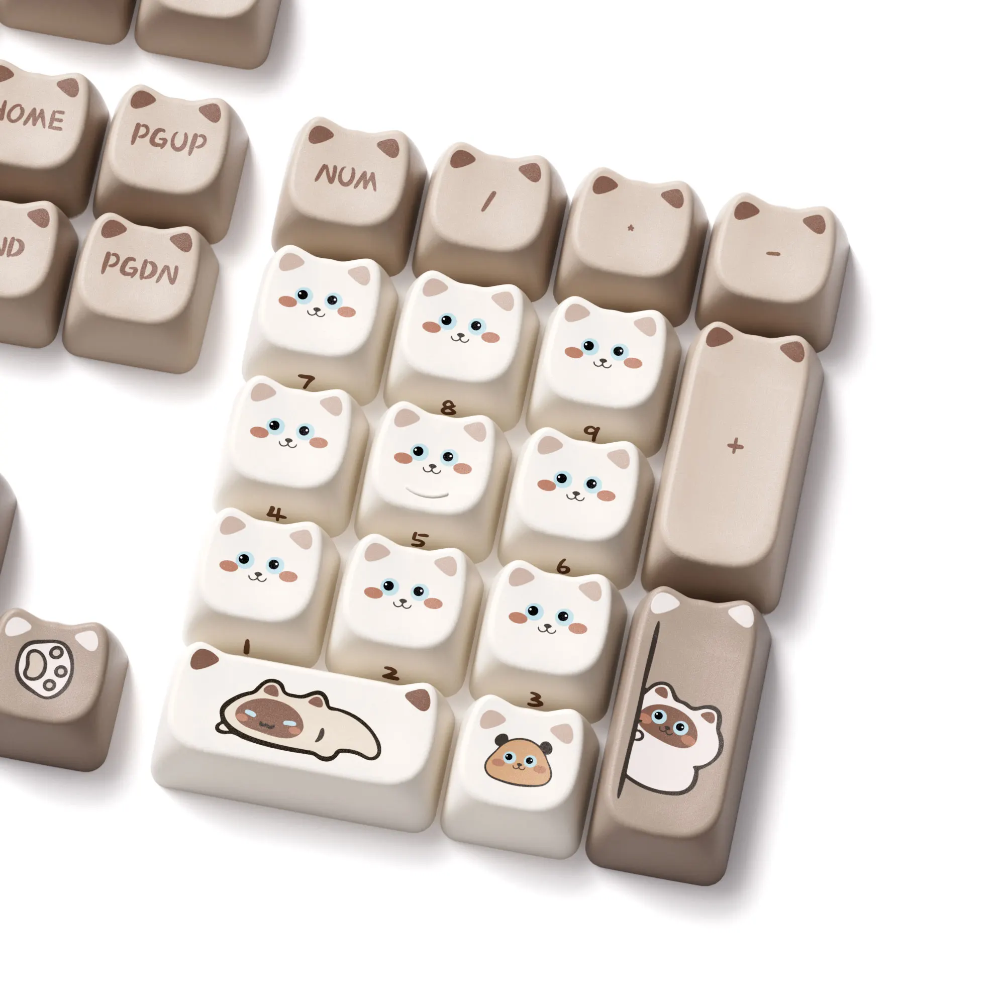 Akko Siamese Cat Tastenkappen-Set, 142 Tasten, MAO-Profil, PBT-Farbsublimations-Tastenkappen für mechanische Tastatur mit 61/68/75/87/98/108 Layout