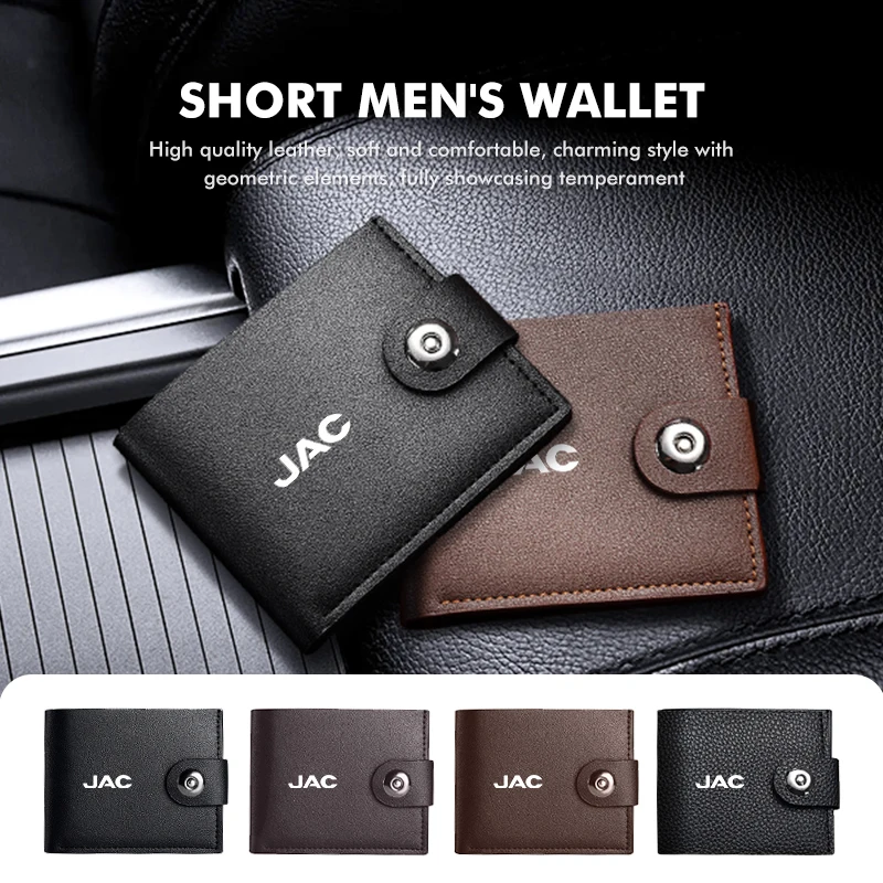 Carteira Masculina Curta para Carro, Porta-Cartões e Dinheiro, Bolsa de Moedas para JAC Refine J3 J2 S5 A5 J5 J6 J4 T8 Vapour S2 Vapour