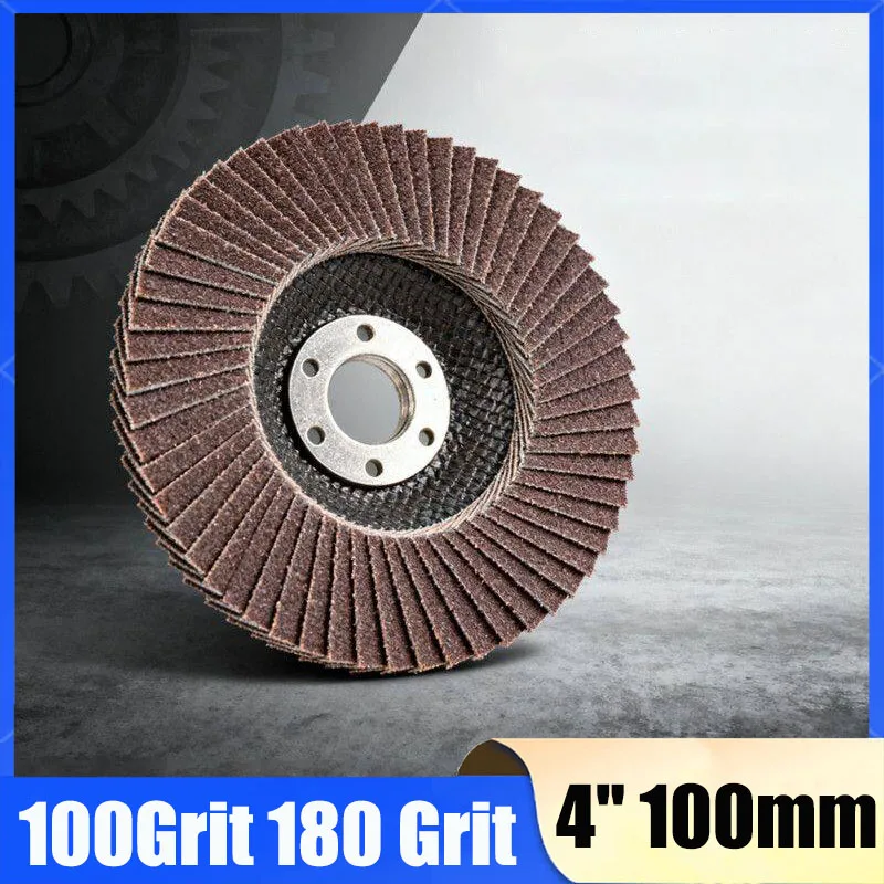 1/3/5Pcs 4 Inch 100mm Flap Discs 100Grit 180 Grit Grinding Discs For Angle Grinder Metal Wood Polishing Tools Accessories