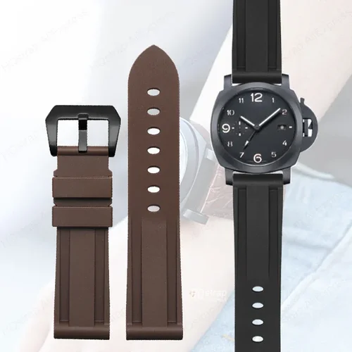 Imagen 2 del producto Correa de goma para reloj de 20mm, 22mm, 24mm y 26mm, correa para pulsera Panerai, pulsera de repuesto Universal, correa deportiva de silicona para hombre