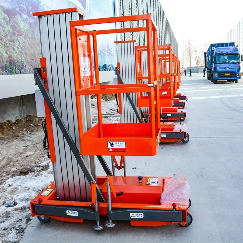 

P-107 4-24m Portable Vertical Hydraulic Ladder Aluminum Alloy 8m 10m 12m 16m Mast Electric Man Lift