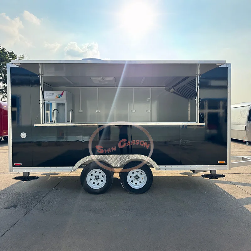 Snack Concession Fast Food Padaria Carrinho de reboque de comida Móvel Hamburger Food Van Truck