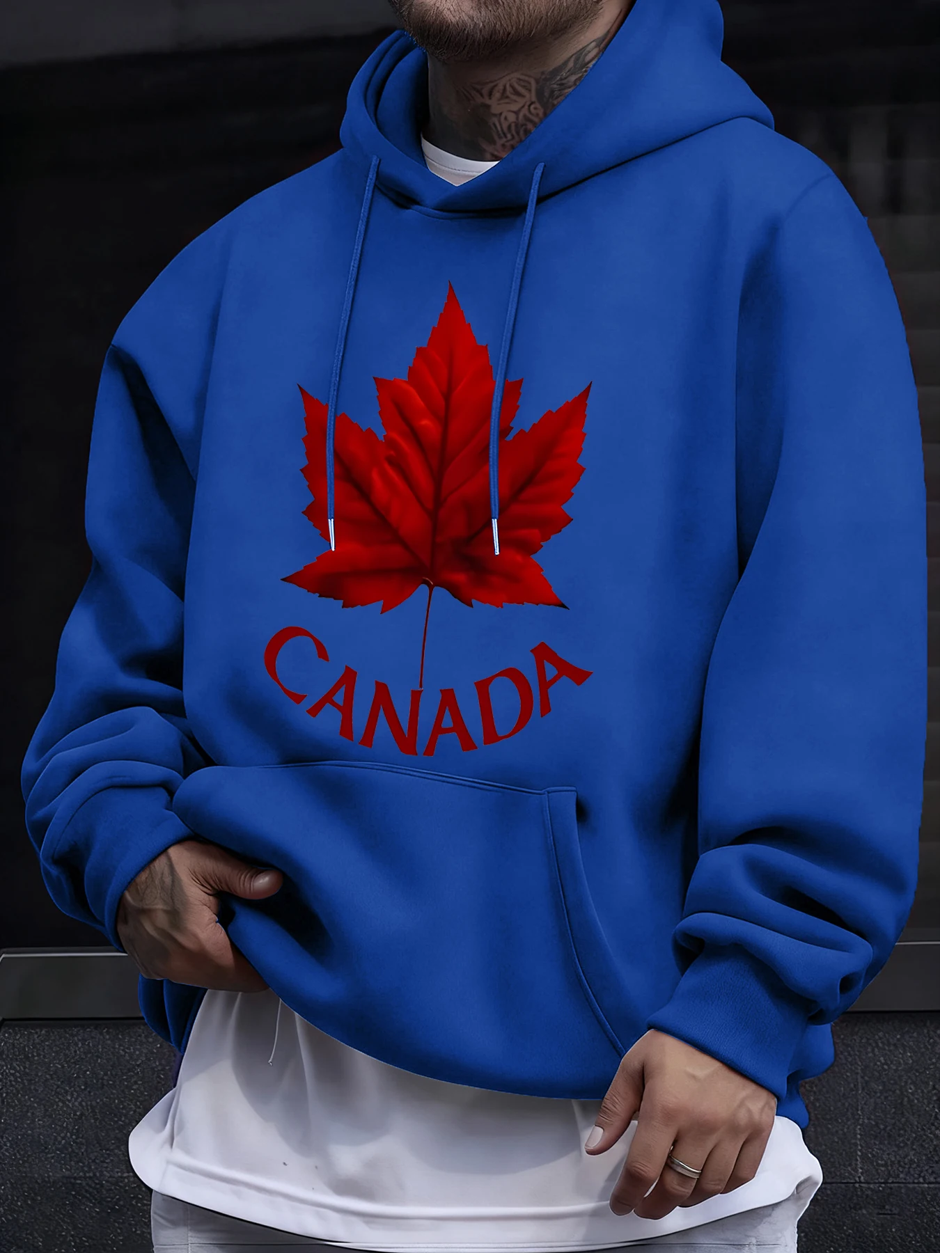 كندا و مابل ليف طباعة رجالي هوديس الهيب هوب كل مباراة هوديي الخريف كنزة بغطاء رأس من الصوف جيب رجل ملابس رياضية ملابس عصرية #3