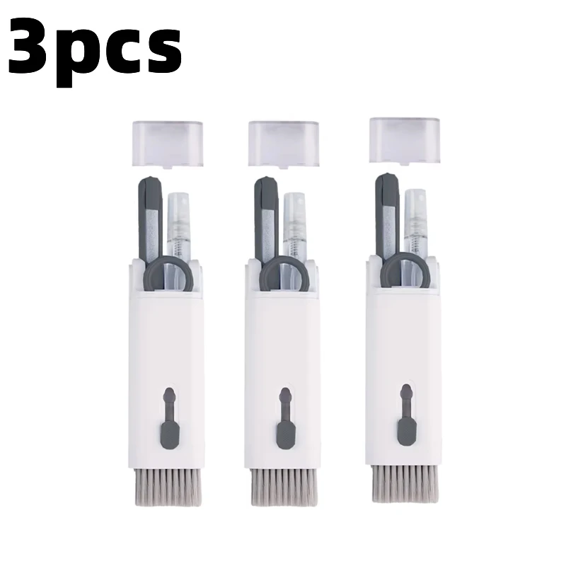 مجموعة فرش تنظيف لوحة مفاتيح الكمبيوتر 7 في 1، قلم تنظيف لسماعات الرأس وأدوات تنظيف الهاتف ومجموعة أدوات سحب غطاء المفاتيح