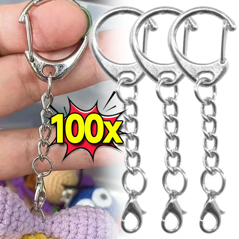 D Shaped Lobster Clasp Metal Key Ring Keychains