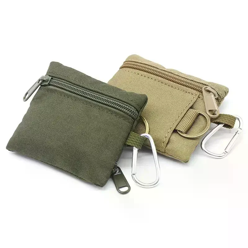 1Pcs Casual Style Nylon Zipper Sports Storage Bag Mini Coin Purse Key Pouch Polyester Material Small Hanging Card Holder