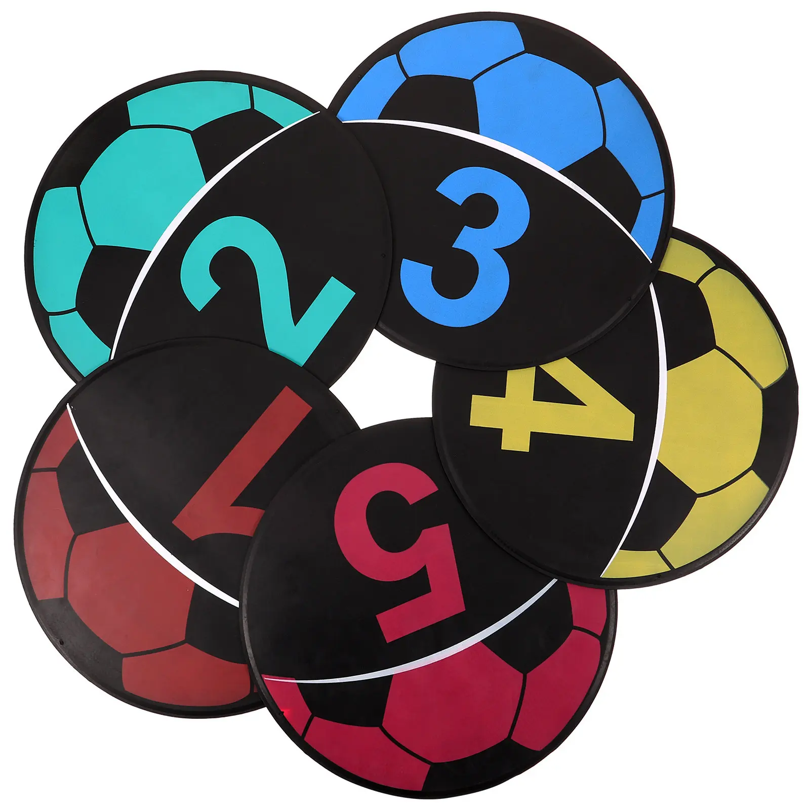 5Pcs Bright Color Tpe Football Training Sign Discs Round Smooth Edge Soccer Markers for Agility Drills Sports Training Equipment