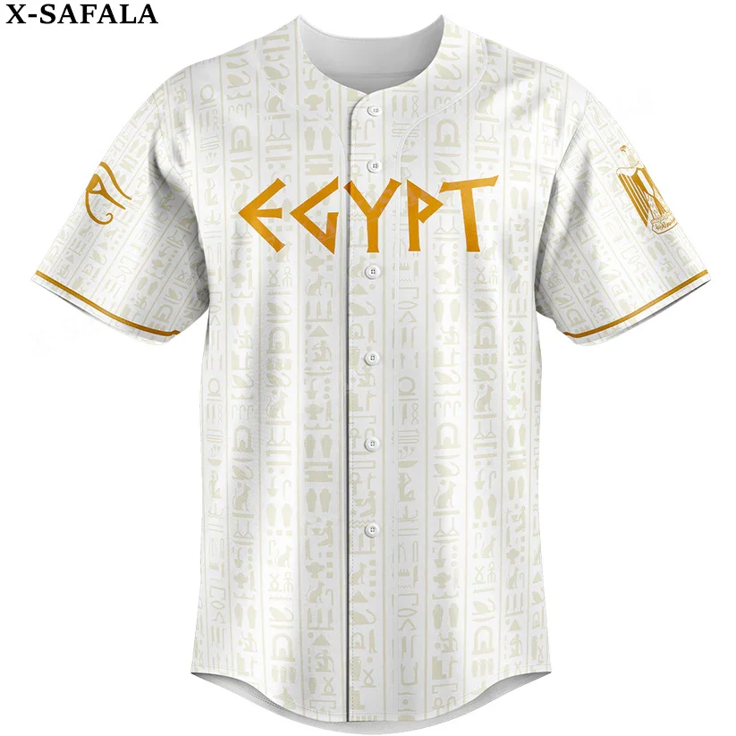 Egypt Love Country Flag Coat Of Arms Egypt 3D Printed Baseball Jersey Shirt Men's Tops Tee Oversized Streetwear Jersey-1