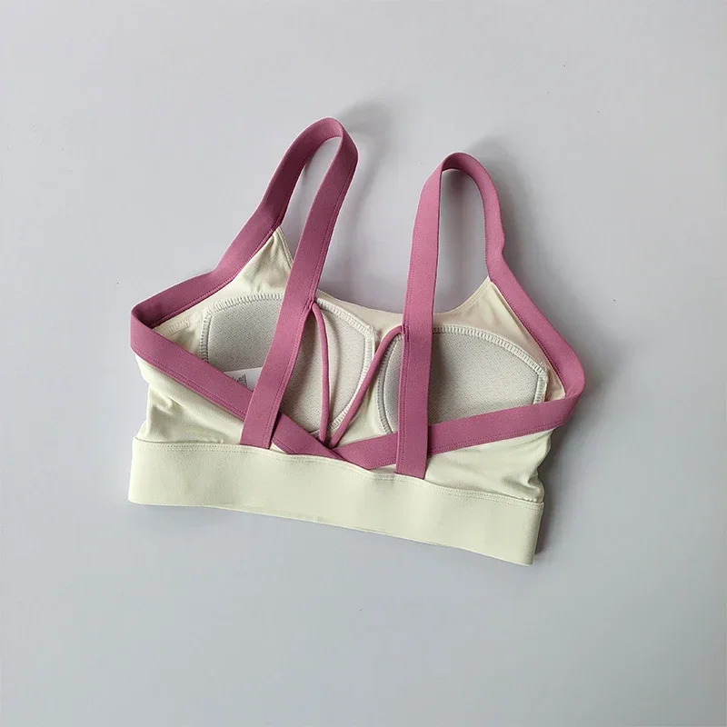 Hochintensives, nahtloses Cross-Back-Yoga-Set mit integrierten Sport-BHs und hochtaillierten, hüfthebenden Fitness-Leggings – Detail 8