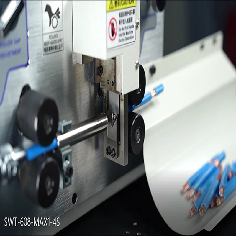 

SWT-608-MAX1-4S Automatic Wire Stripper Peeling Stripping Cutting Machine 0.2-25mm2 500W 4-Wheel Drive with Touch Screen Control