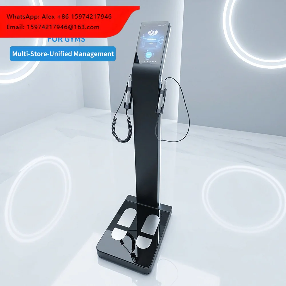 Professional Standing Body Composition Analyzer 8 Electrode Touchscreen Smart Fat Scale Multi-Frequency Weight Muscle Mass