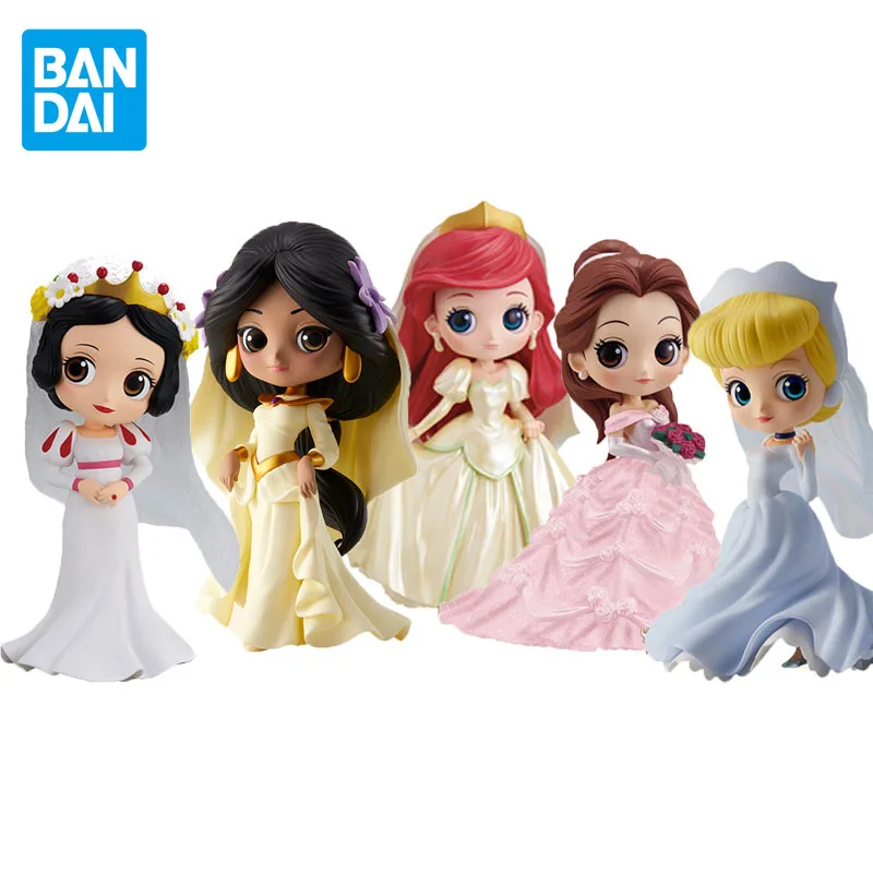 

Original Genuine BANDAI Disney Princess Qposket Anime Figure Wedding Dress Special Edition Action Figure Toys for Kids Gifts