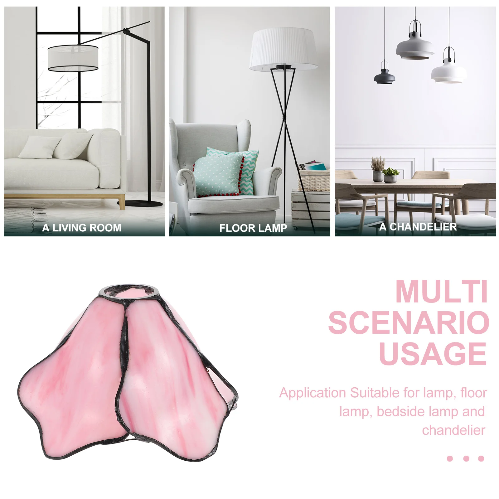 

Glass Lampshade Lotus Shape Durable Lamp Cover Simple Design Romantic Warm Atmosphere Home Decor Bedside Light Accessory