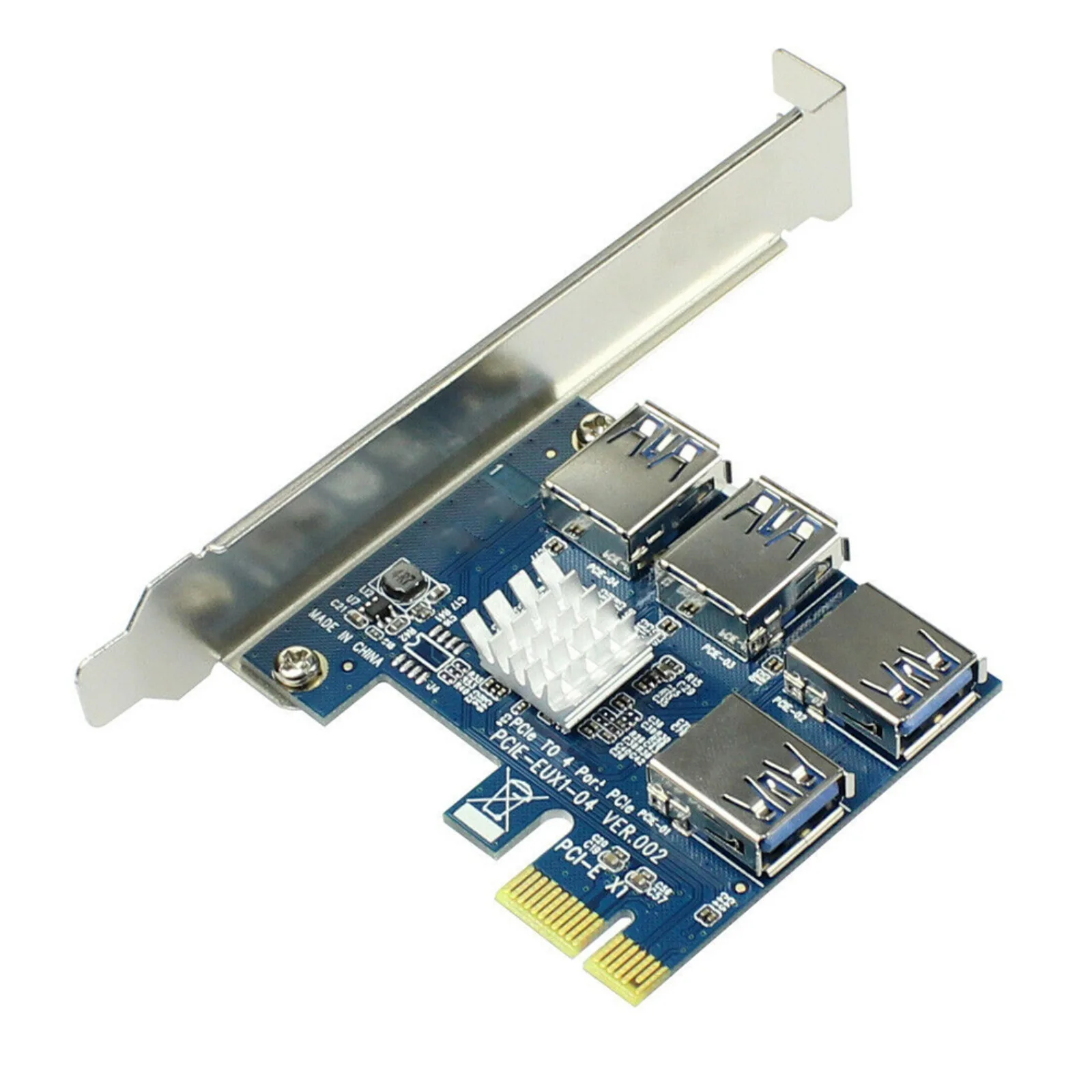 PCI-E 1 to 4 USB 3.0 Riser Card Pcie Splitter Adapter Pci Express x16 Multiplier Risers Control Video Cards for PC Mining Miner