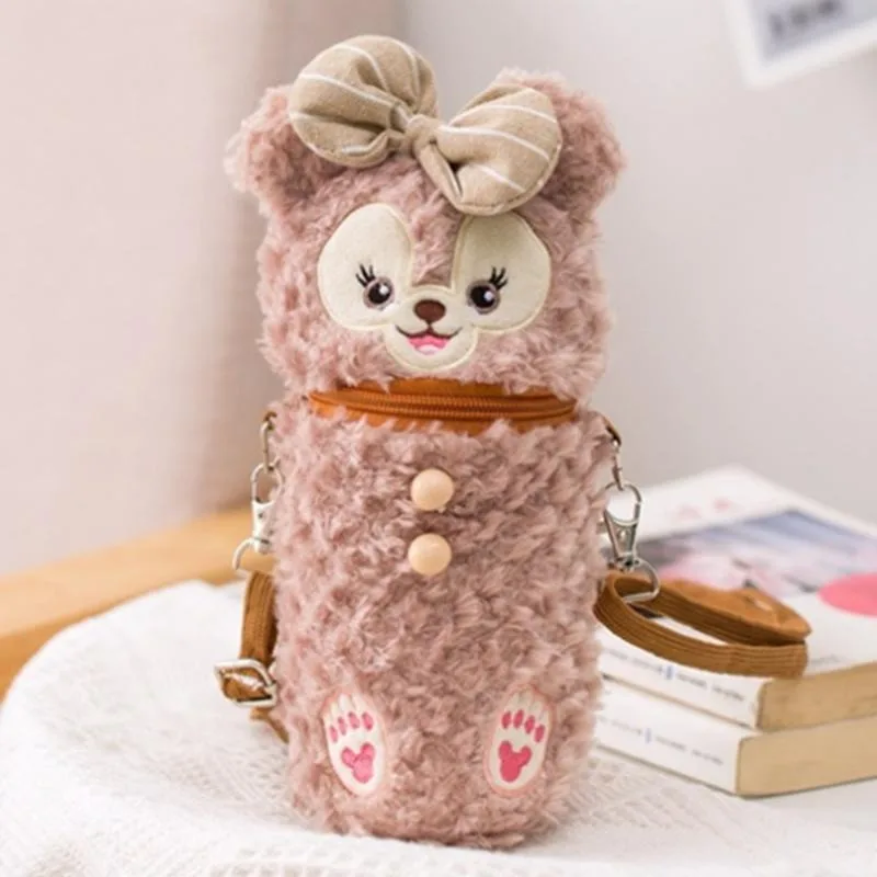 Disney Stellalou ShellieMay Duffy Cartoon Cup Cover Creative Kawaii Anti-scalding Insulated Portable Insulated Crossbody Cover