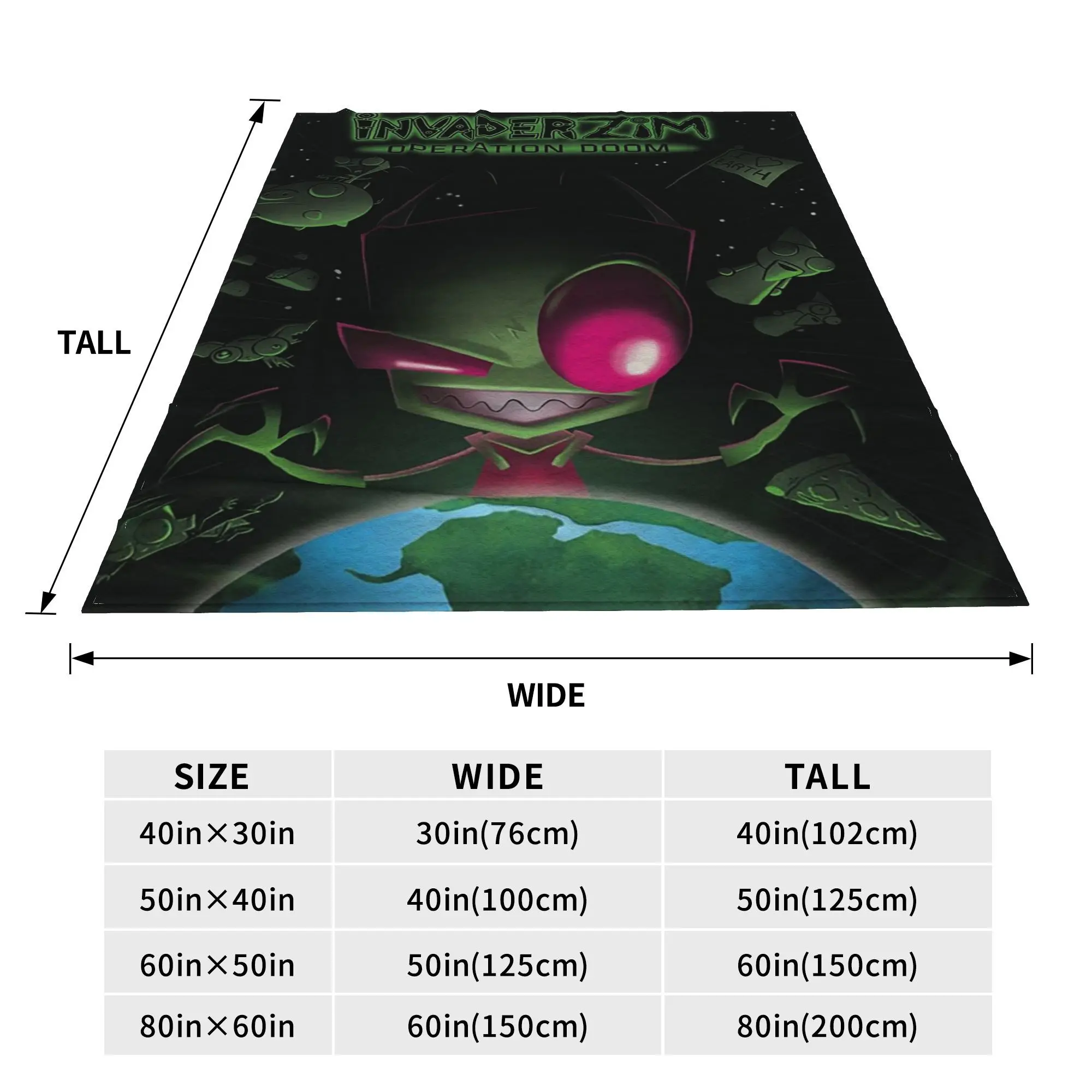 Invader Zim Gir Blanket Super Soft Fleece Sofa Throw Blanket for Home Bedroom Outdoor Throws Bedspread Quilt
