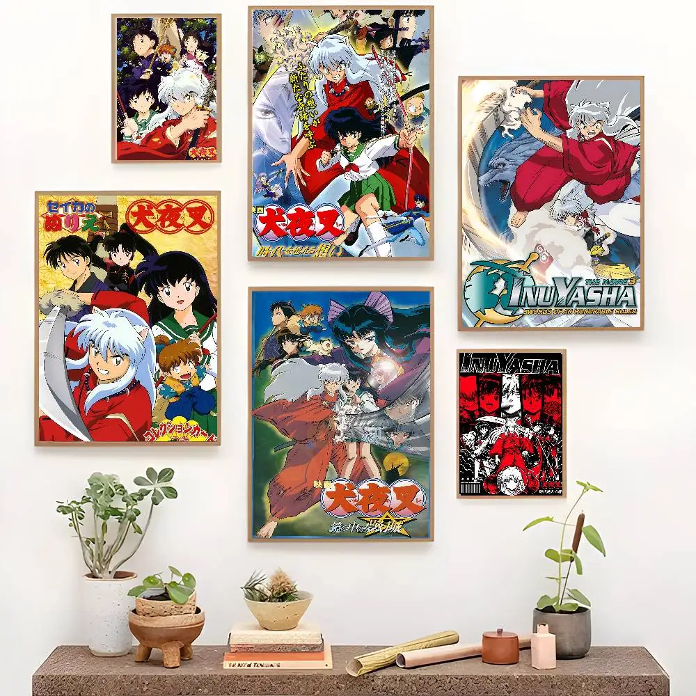 Japanese Anime Inuyasha Anime Posters Sticky HD Quality Wall Art Retro Posters For Home Kawaii Room Decor