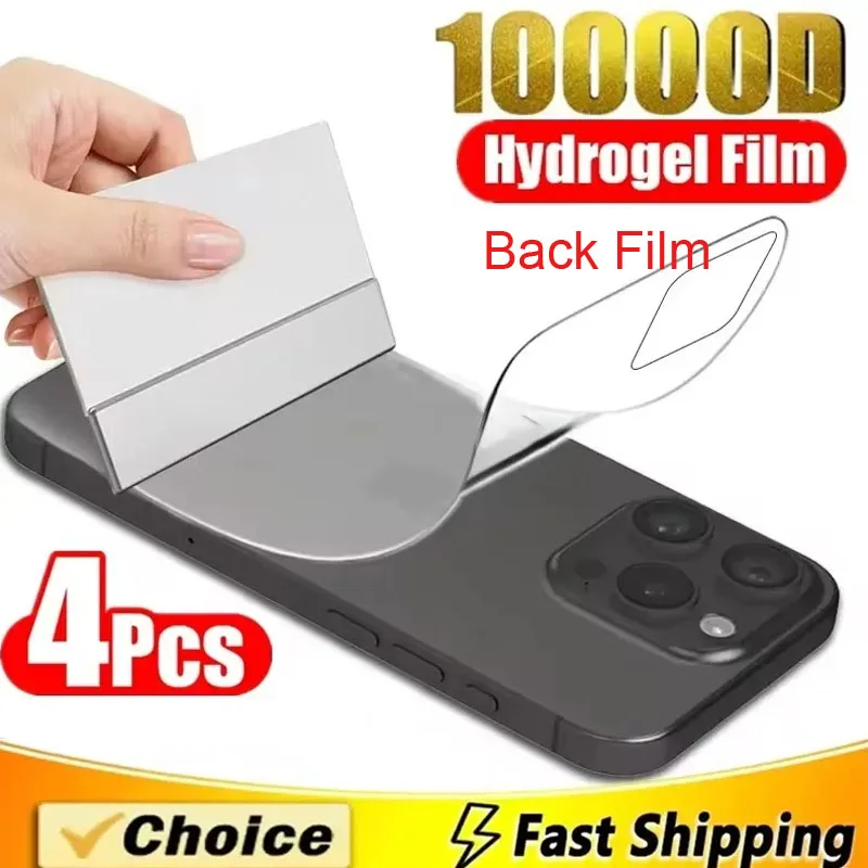 

4Pcs Hydrogel Film For iPhone 17 16 11 12 13 14 15 Pro Max Back Film Screen Protector For iPhone XR XS MAX 16 15 Plus Soft Film