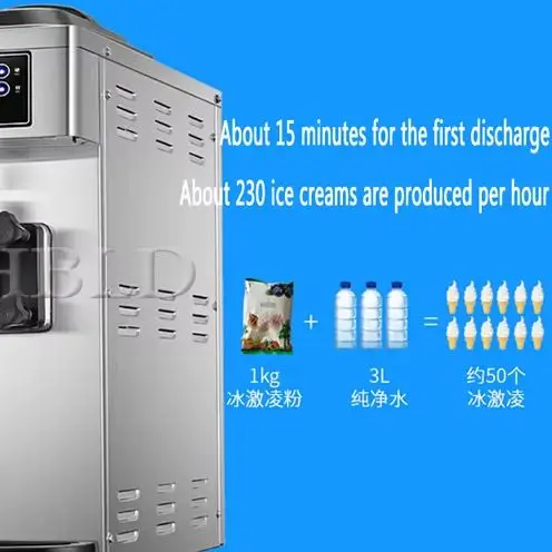 

Fully Automatic Soft Ice Cream Maker with Built-In Compressor And Touch Button Sweet Cone Dispenser Vending Machine for Business