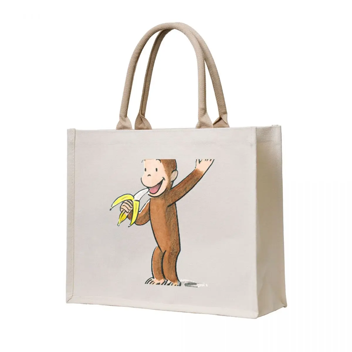 

Curious George eating a banana. Tote Bag bag luxury women hand bags shopper bag women
