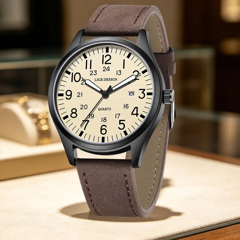 

LIGE 2026 luxury mens wristwatch Luminous Waterproof Fashion 12/24 Creative Quartz Watches male Watches for Men reloj hommes+BOX