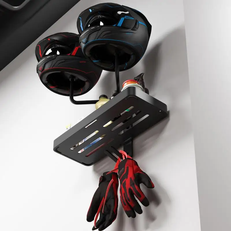 Helmets Holder Wall-Mounted Motorcycle Helmet Bracket Safety Hat Display Rack For Gloves Backpack Riding Cycling Supplies