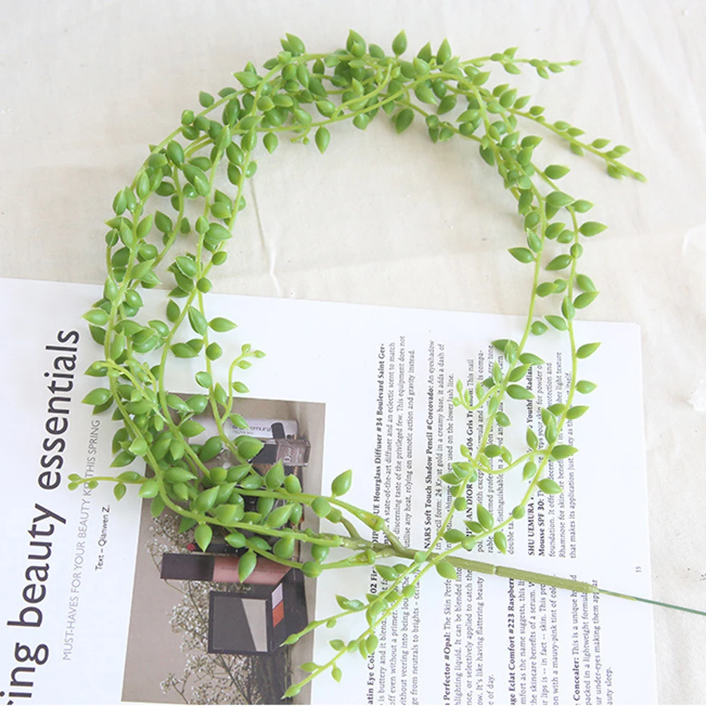 1PC String of Pearls Plant Artificial Hanging Succulents Plants for Wedding Living Room Bedroom Home Party Garden Decoration