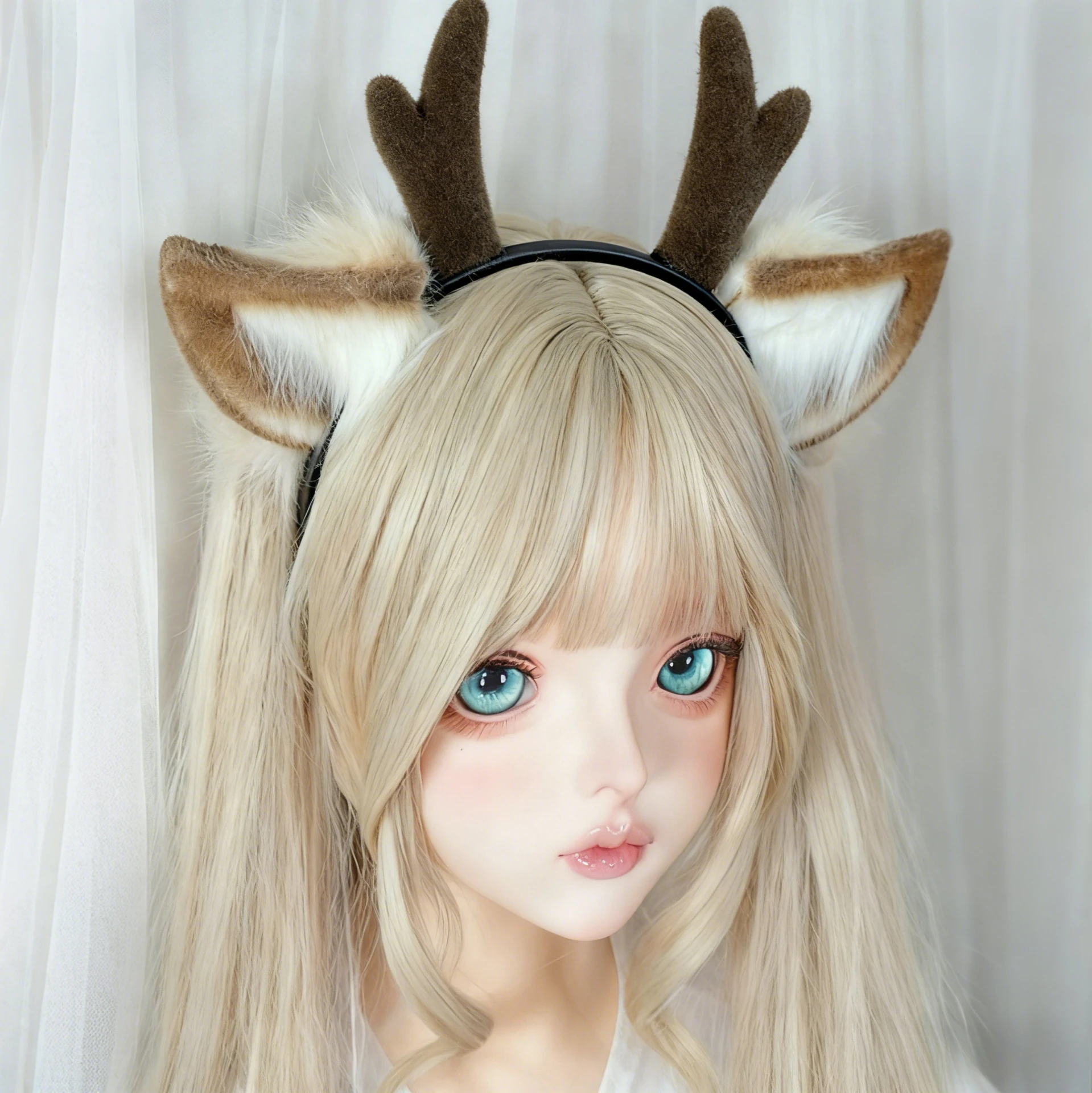 

Subculture Plush Antler Headband Fashion Cosplay Deer Ear Head Hoop Lolita Hair Bands Holiday Party Christmas Women Accessories