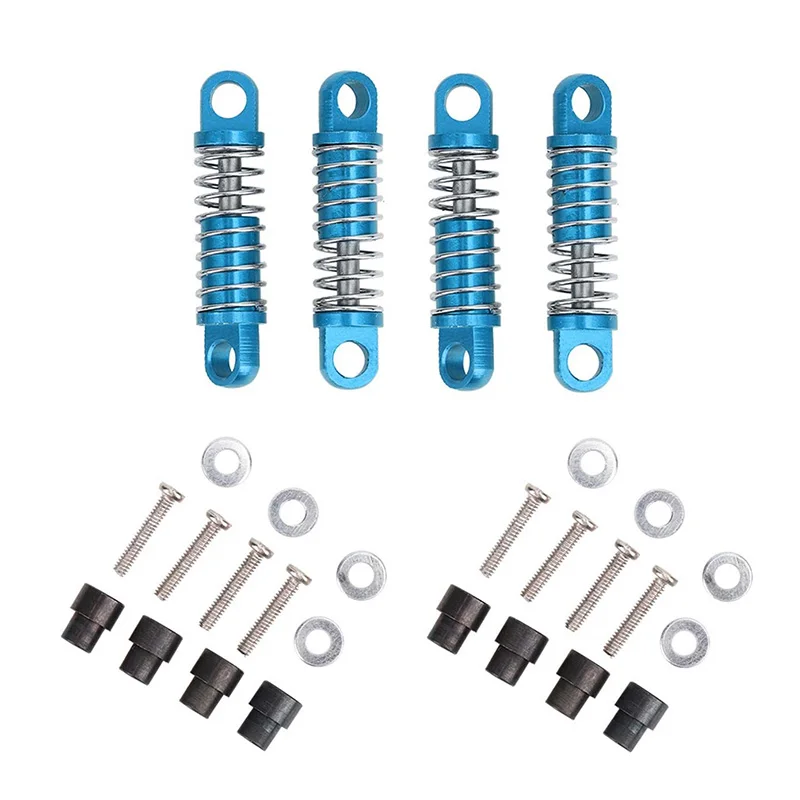 4Pcs Alloy Shock Absorber Damper Oil Filled Type for Rc Hobby Model Car 1/28 Wltoys K969 K989 P929 Drift Rally, Blue