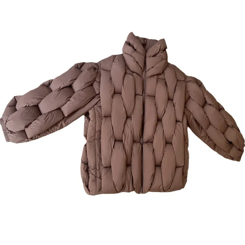 Chaqueta de algodón para mujer, parka holgada de punto, a la moda, para invierno, novedad de 2023