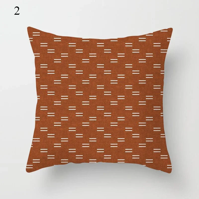 Brown Series Modern Simple INS Pillowcase Square Sofa Pillow Cover Striped Lattice Cushion  45*45cm