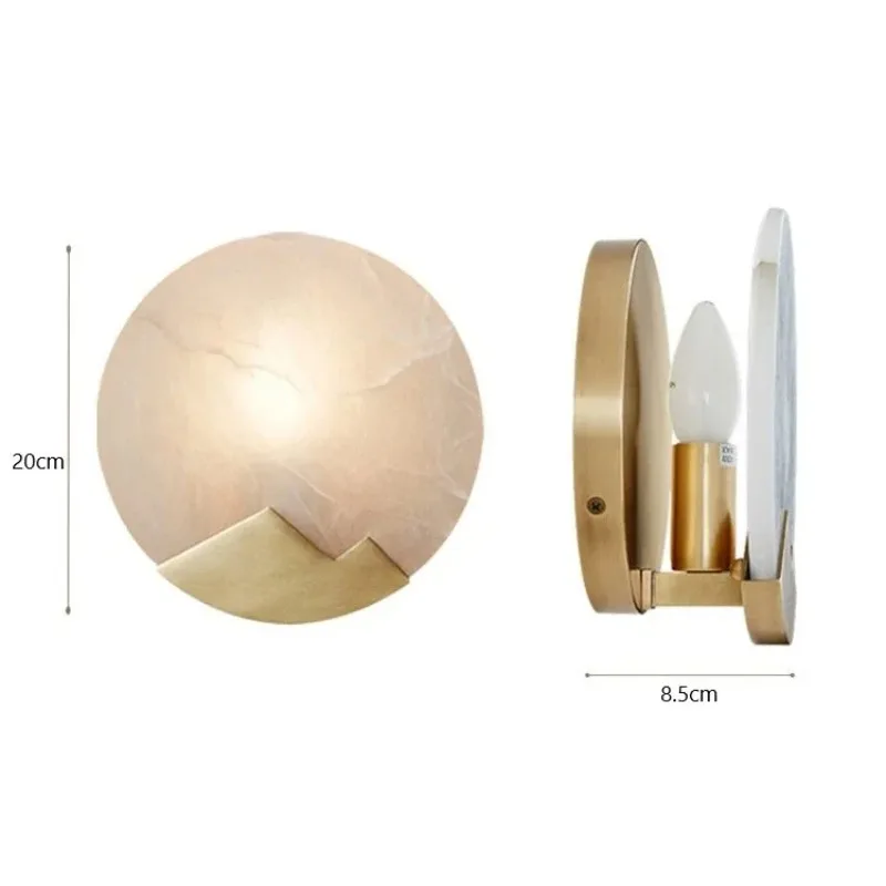 Modern Decor LED Light Designer Marble Art Wall lamp Hotel Livingroom Bedroom Guest Room Bedside Mirror Light