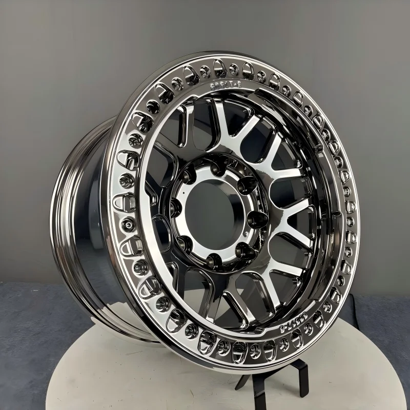 17-22 Inch 6/8 Lug Silver Beadlock Alloy Wheels High Load Offroad Truck SUV Mod Rims