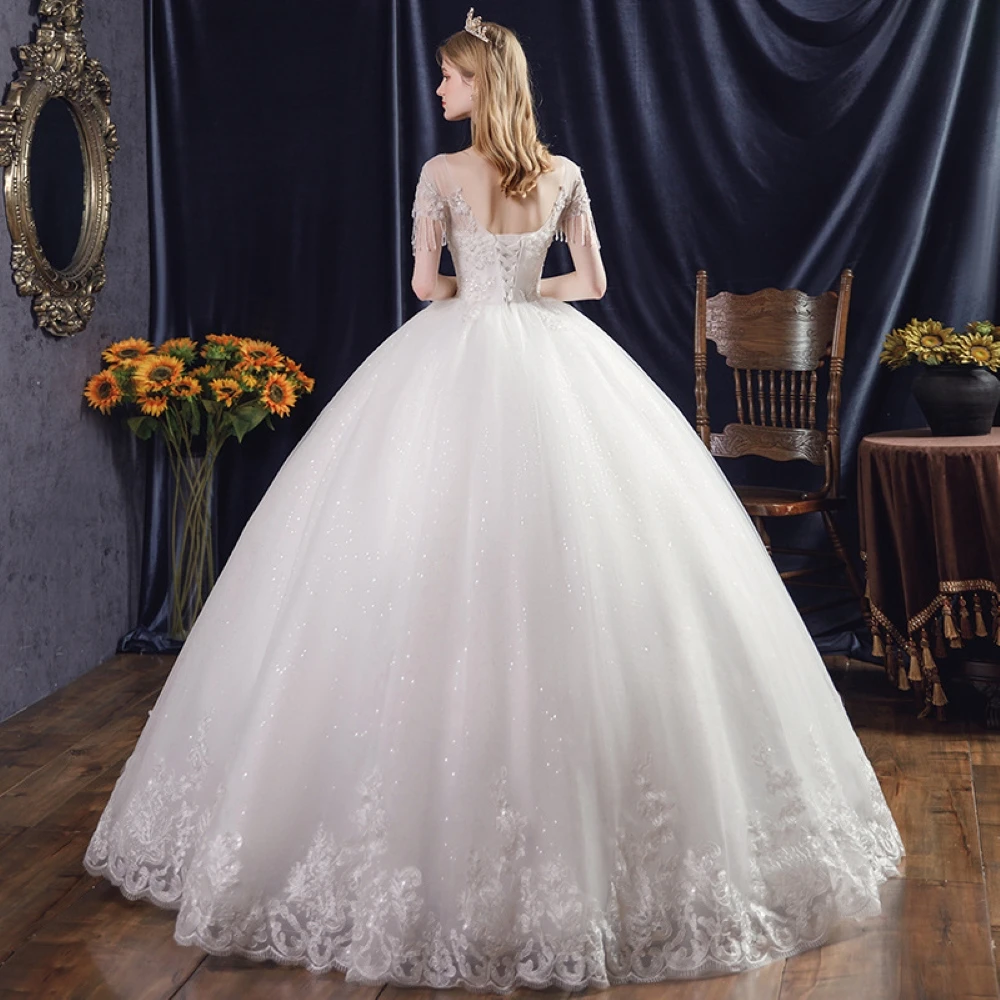 Main Wedding Dress 2024 New Forest Series Super Immortal Fantasy Princess Starry Sky Bride Qidi Wedding Light Dress.(057)