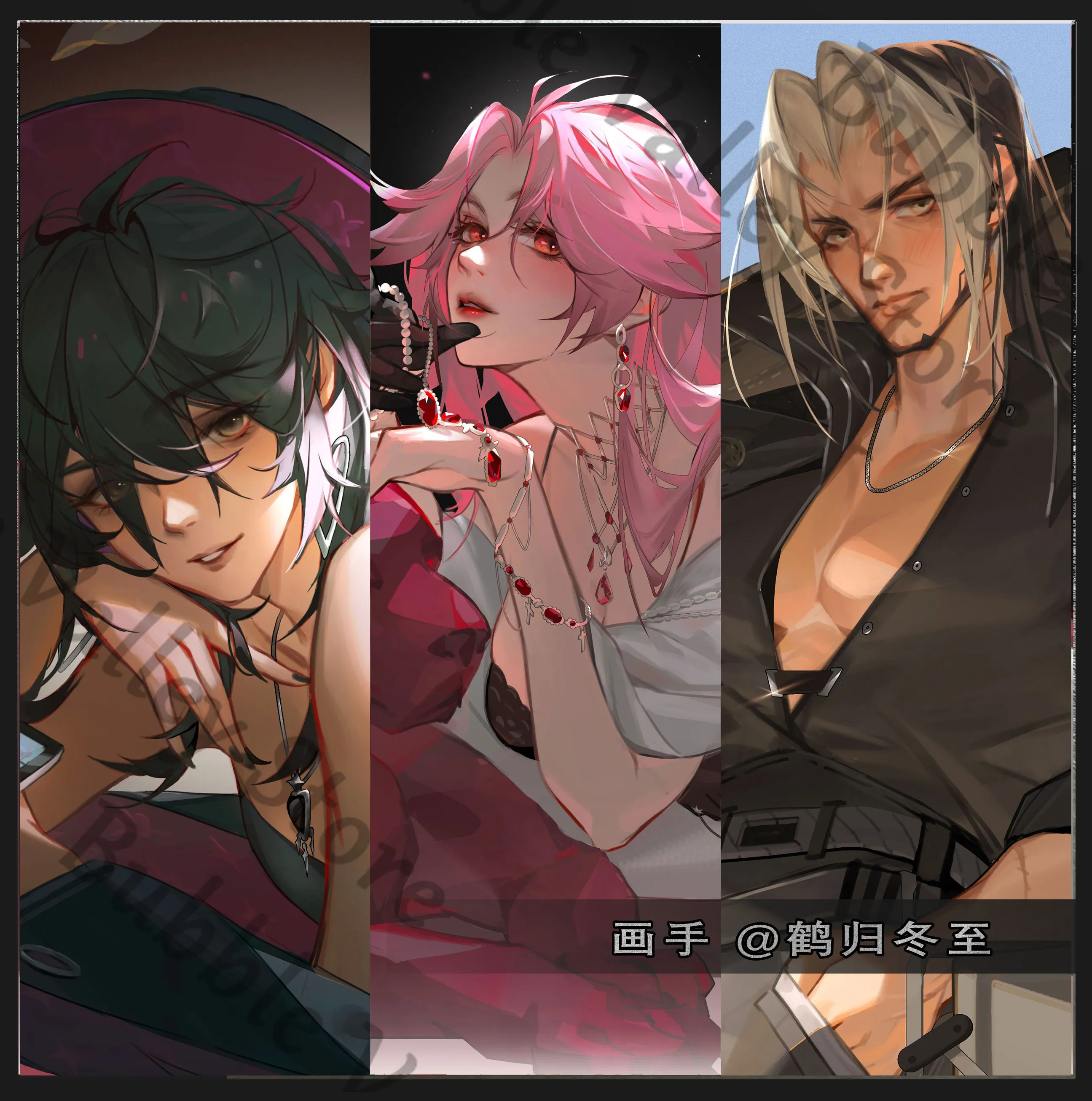 Anime Path To Nowhere DEMON BAIYI Langley Enfil Deren Cosplay Acrílico con efecto de arena movediza, tarjeta de dibujos animados, tarjeta tipo stub, letrero de pie