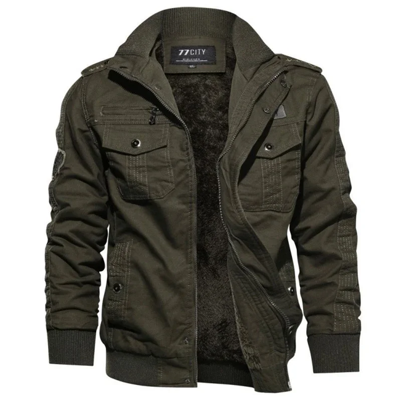 2026 Men's Tactical Jacket Autumn Winter Fleece Tactical Jackets Men Casual Multiple Pockets Windproof Outdoor Workwear Coat