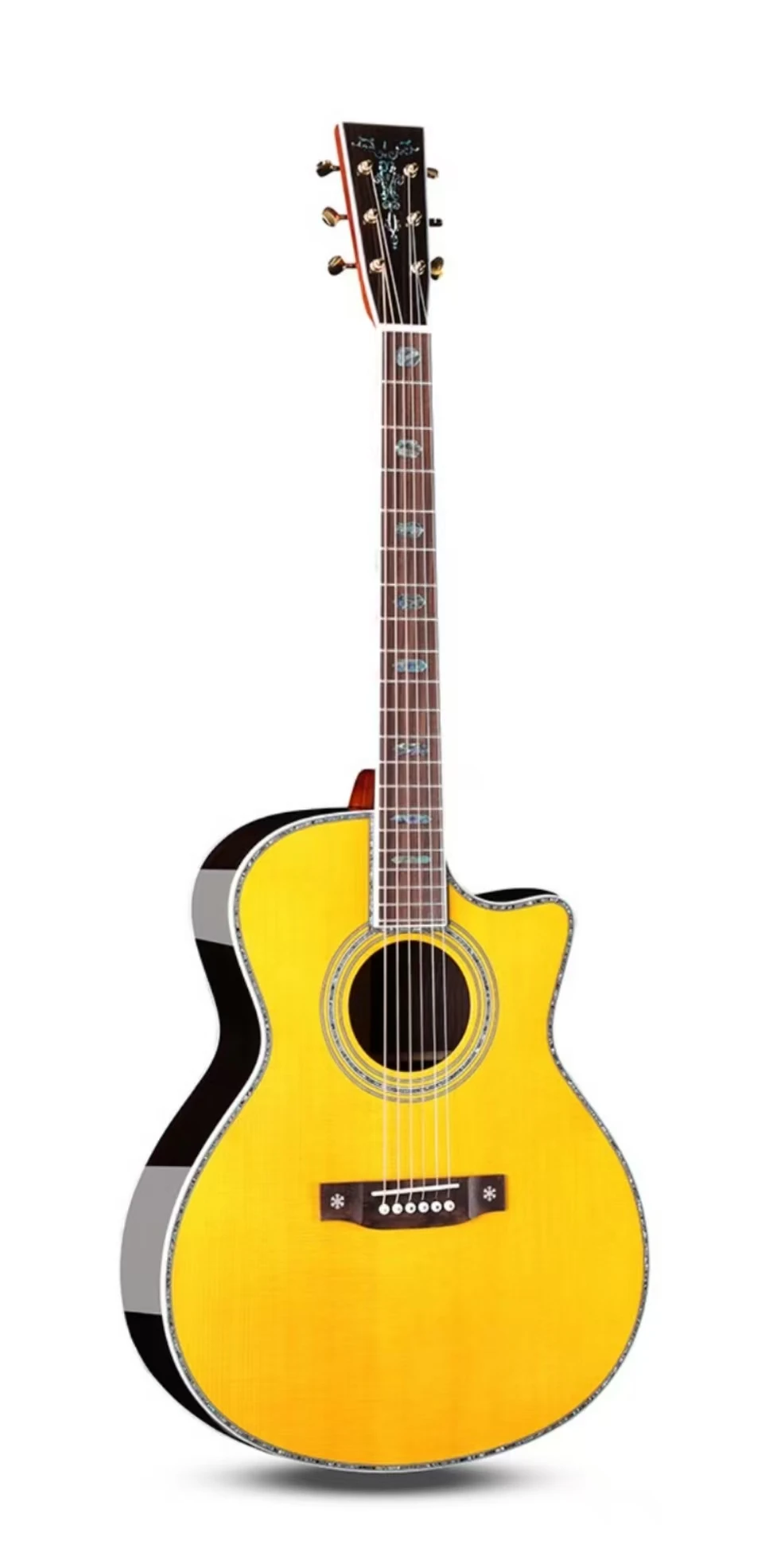 Big Sale! Professional Full Solid Guitar, 41' Cutaway Guitar GA Body, with Solid Spruce Top/Solid Rosewood Body, 650MM